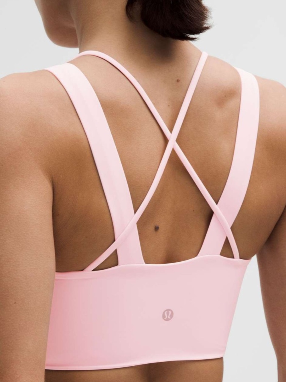 Lululemon Like a Cloud Ribbed Longline Bra *Light Support, D/DD Cup Pink Organza